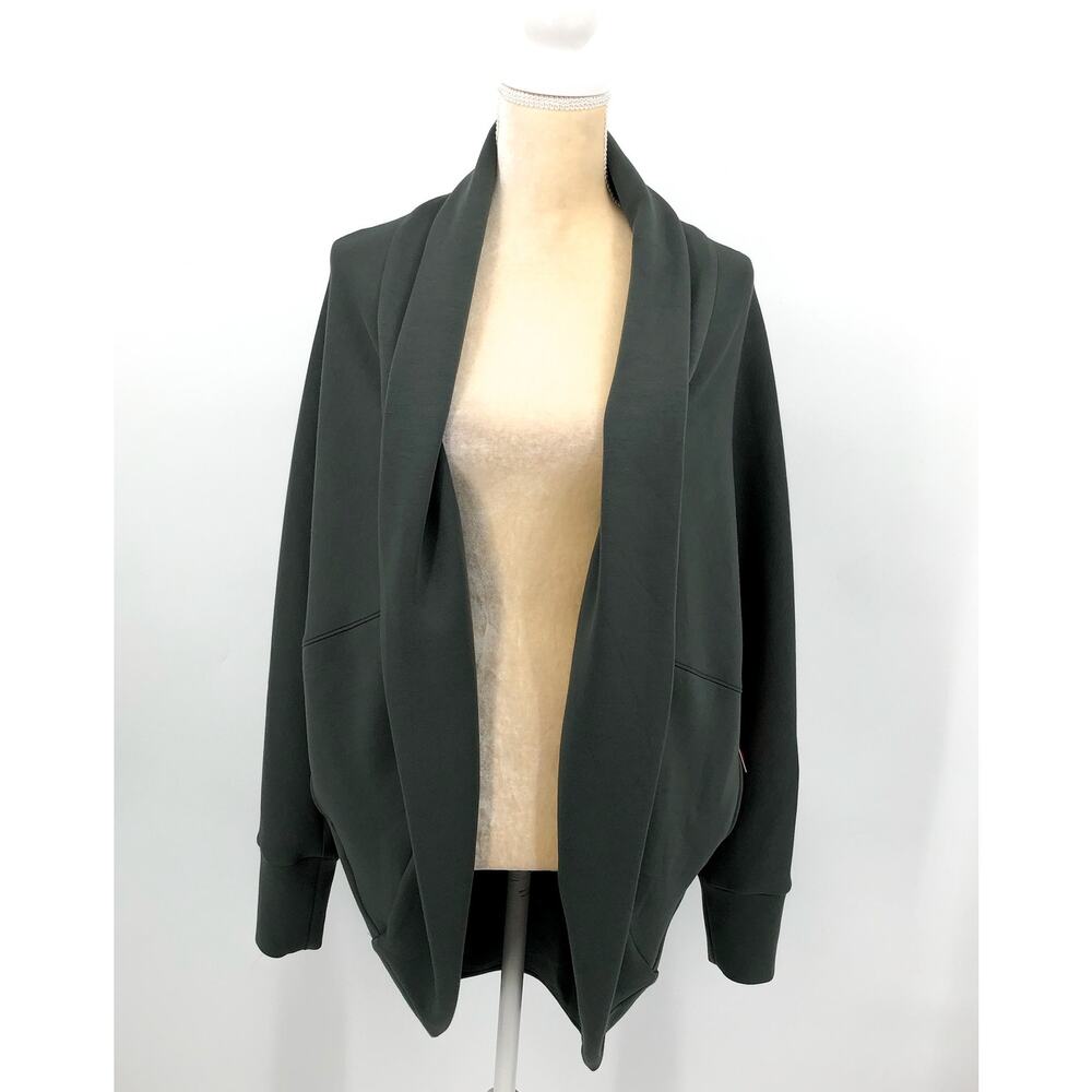 SPANX Womens Air Essentials Cocoon Cardigan Sweater XS Small Green Dark Palm NWT - Picture 5 of 13